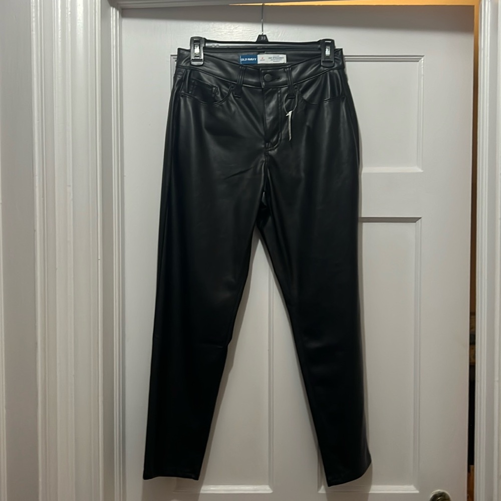 Never Worn Old Navy Leather Pants